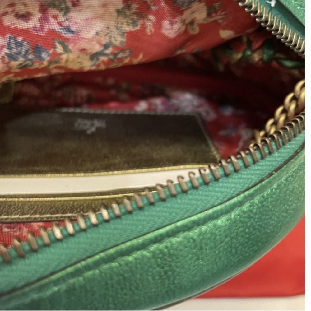 GUCCI Trapuntata bag Limited leather mini red/green metallic vintage - Picture 3 of 16